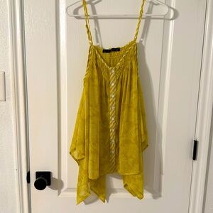 Patterson Kincaid Yellow Sleeveless Flowy Tank Top